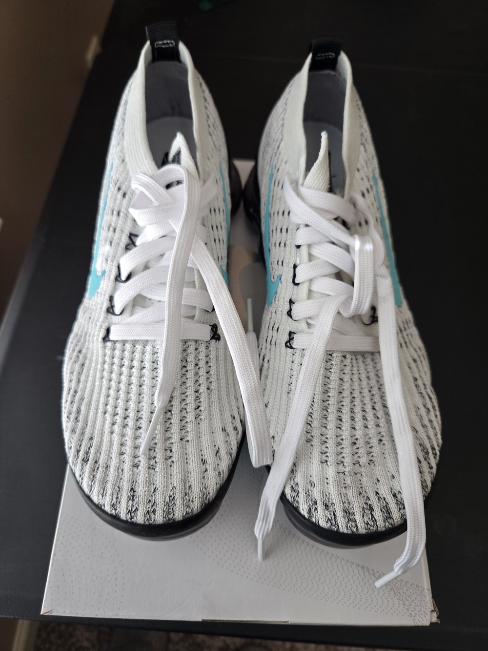 Air VaporMax Fly Knit Women's Sneakers White with Teal Accent